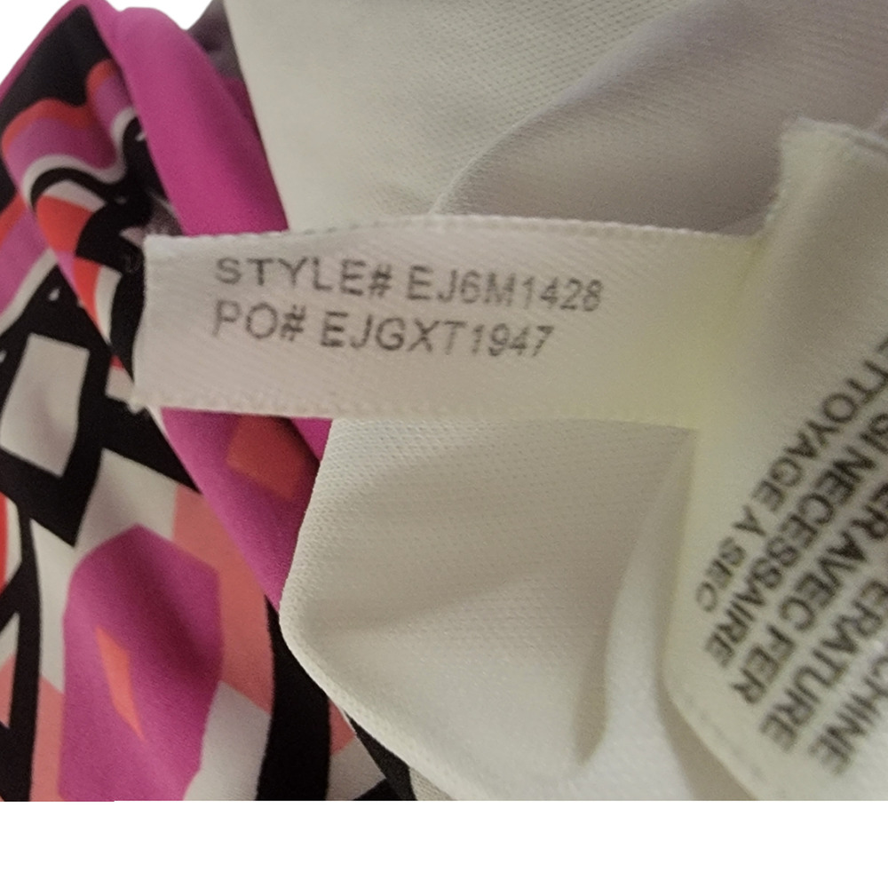 Eliza J Women's Back Zip Lined Geometric Dress Short Sleeve Multicolor Size 2 - Picture 3 of 5